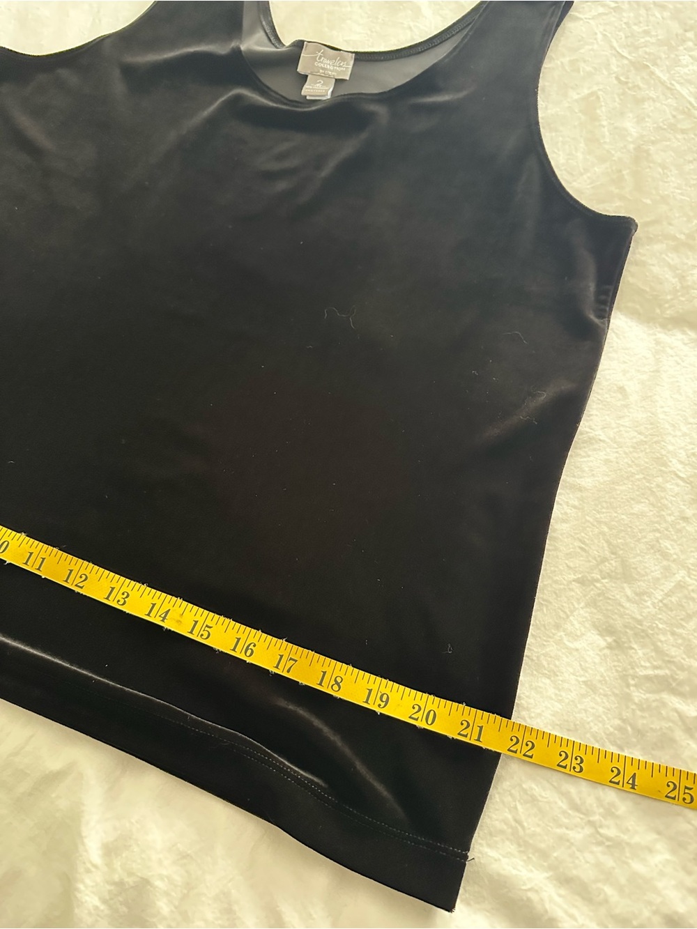 Chico's Black Velvet Tank Top, size large (2) - Picture 8 of 10